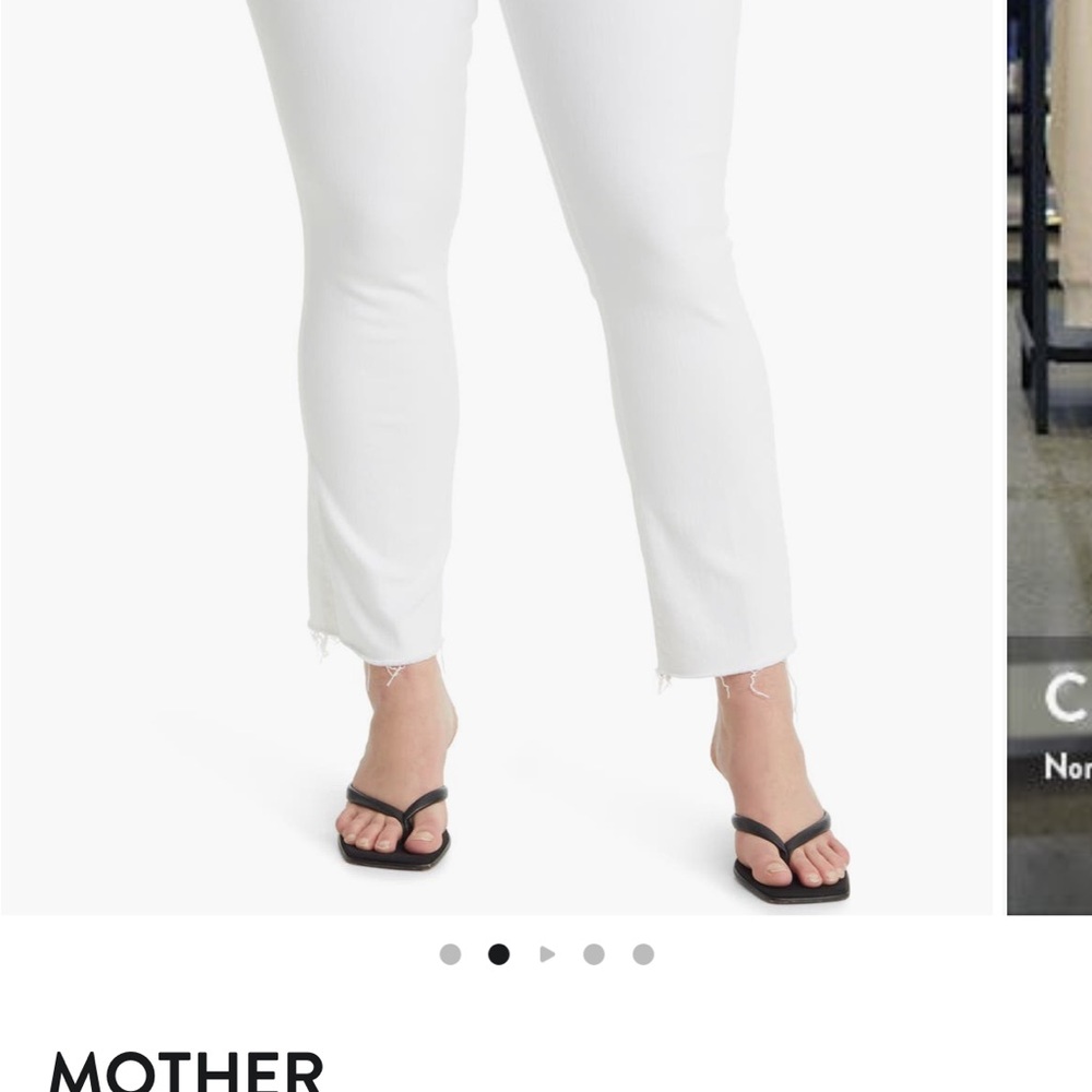 MOTHER White Ankle Cropped Jeans